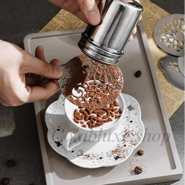 Ensemble de pochoirs à café en acier inoxydable